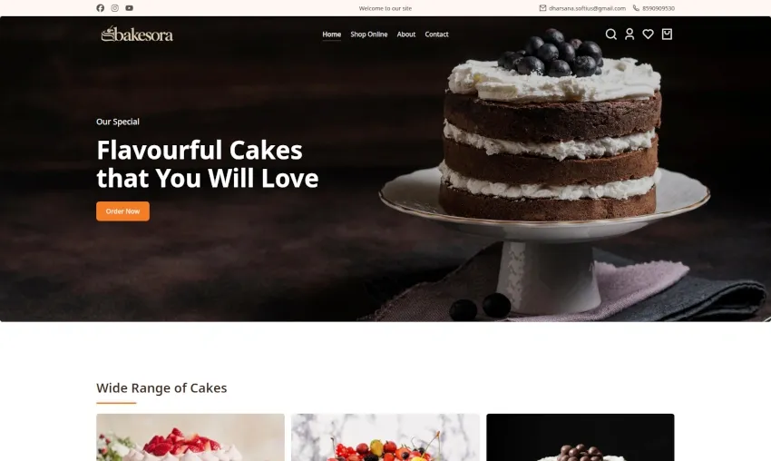 Bakesora homepage